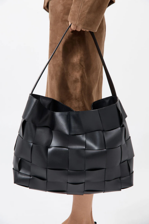 Woven Large Tote Black