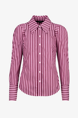 Box Pleat Shirt Rose Stripe