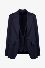 Oversized Layered Blazer With Detachable Vest Iron