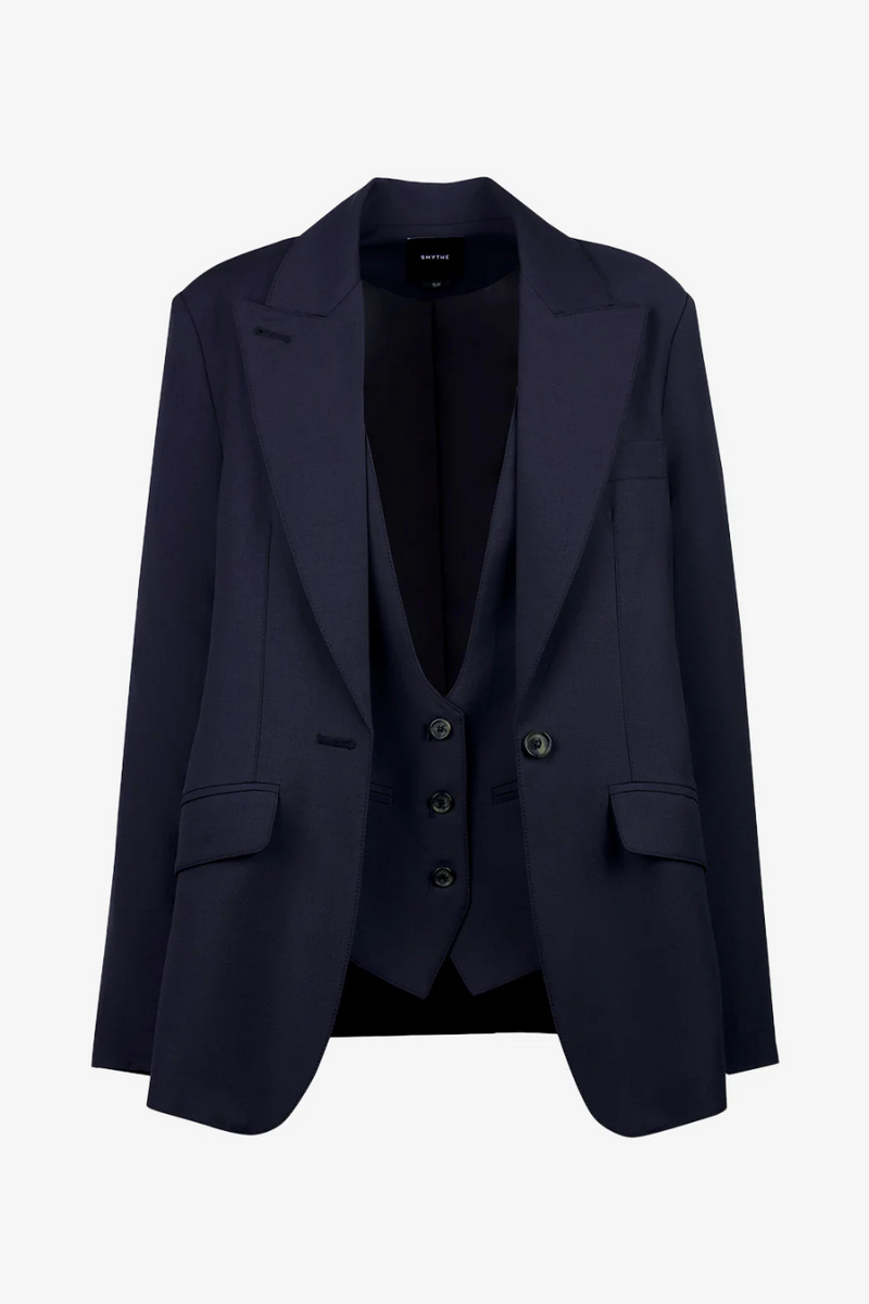 Oversized Layered Blazer With Detachable Vest Iron