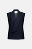 Lapel Long Vest Navy