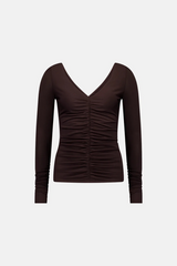 Ruched Long Sleeve Top Balsamic
