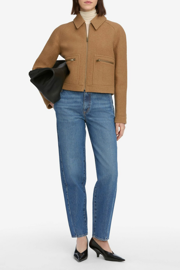 The Raglan Zip Front Jacket Camel