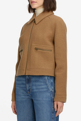 The Raglan Zip Front Jacket Camel
