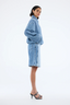 Harlow Denim Bomber Mid Wash Blue