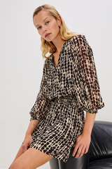 Kari Mini Dress Spotted Shibori