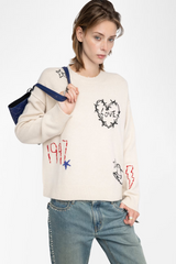 Markuz Heart Cashmere Sweater Ecru