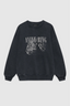 Spencer Sweatshirt Leopard Washed Black