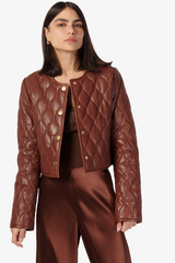 Wanda Genuine Leather Jacket Mousse