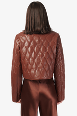 Wanda Genuine Leather Jacket Mousse