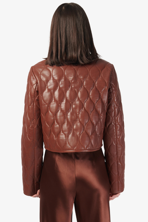 Wanda Genuine Leather Jacket Mousse