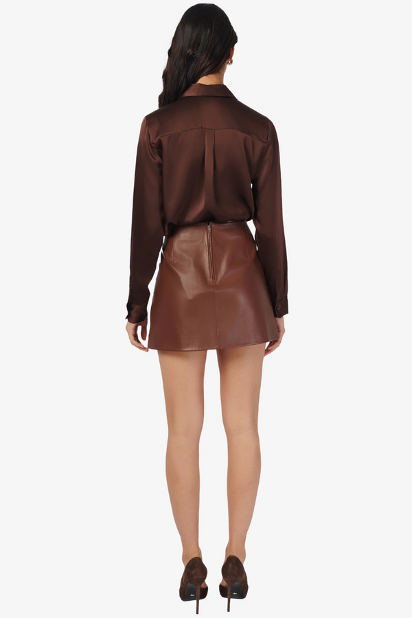 Cillian Genuine Leather Skirt Mousse