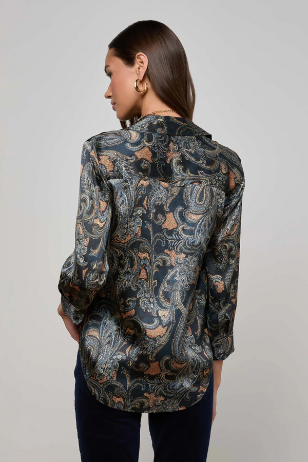 Dani Blouse Midnight Multi Etched Paisley