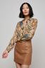 Nina Silk Blouse Dark Cappucino Multi Equestrian Saddle
