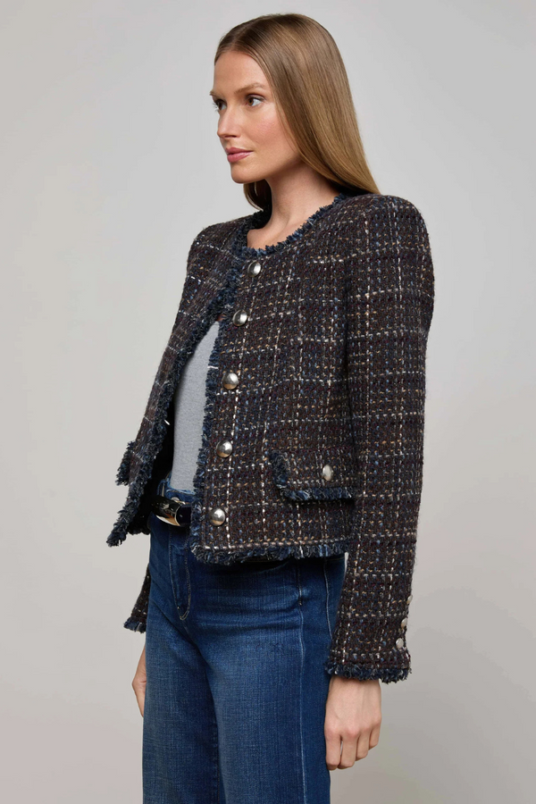 Zaya Tweed Jacket Midnight Brown Muti Tweed