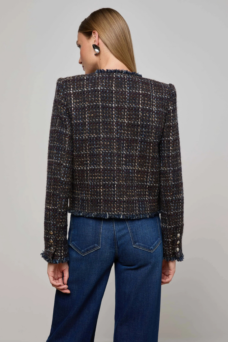 Zaya Tweed Jacket Midnight Brown Muti Tweed