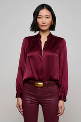 Bianca Silk Blouse Dark Port