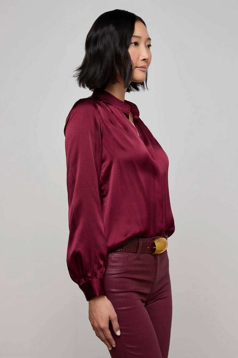 Bianca Silk Blouse Dark Port