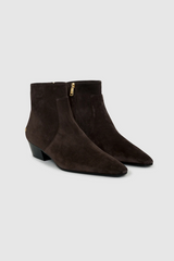 Freya Flat Boots Dark Brown Suede