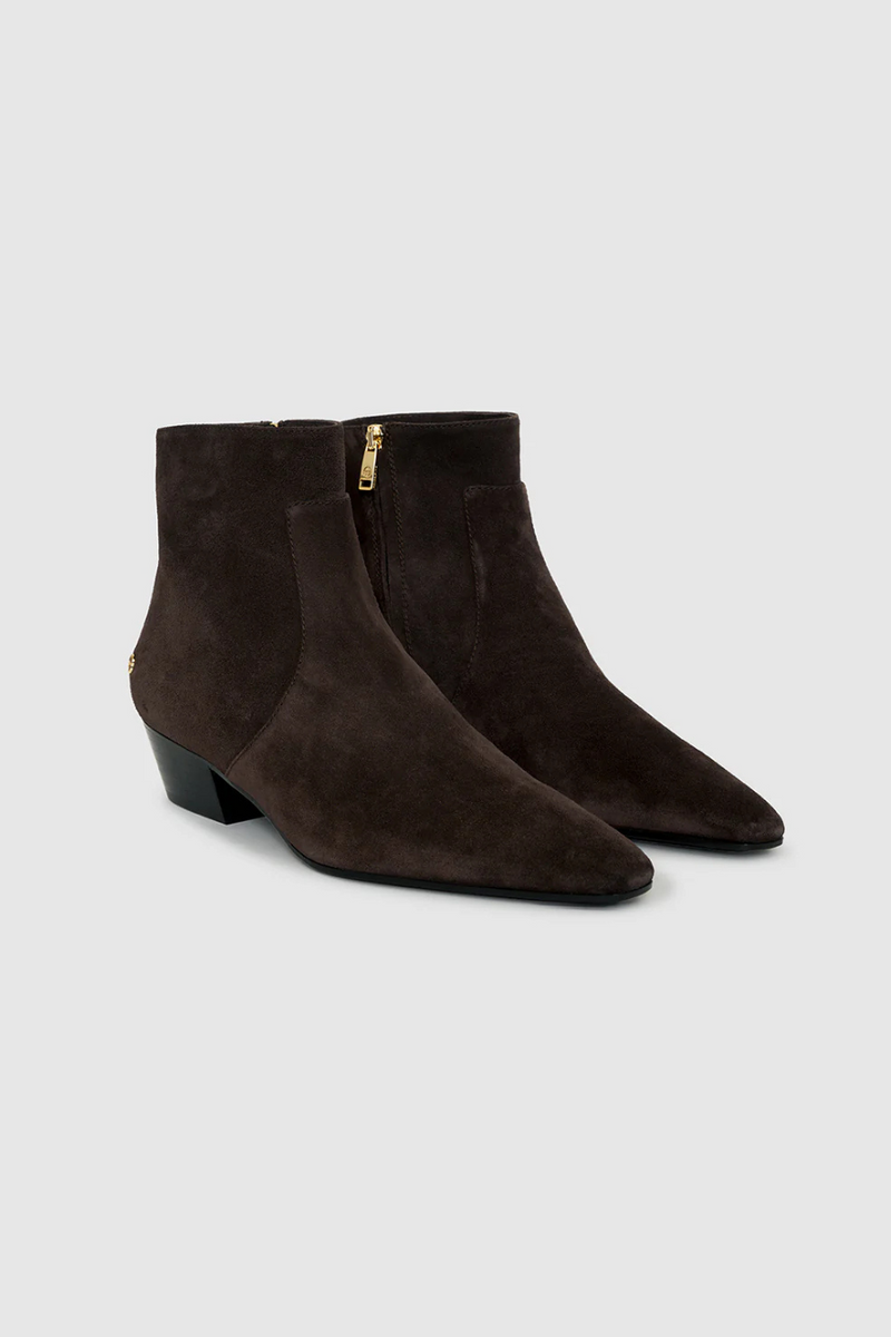 Freya Flat Boots Dark Brown Suede