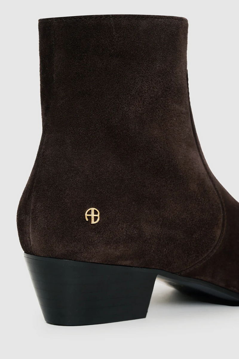 Freya Flat Boots Dark Brown Suede