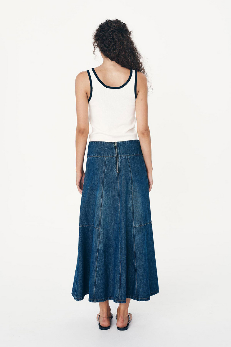 Vashti Denim Midi Skirt Classic Denim