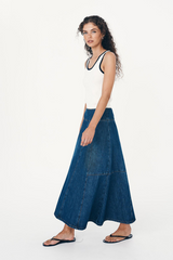 Vashti Denim Midi Skirt Classic Denim