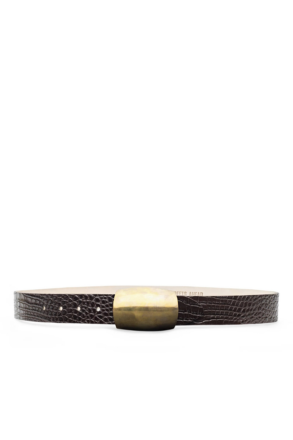 Milou Belt Chocolate Croc Embossed