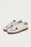 Rife Grain White Burgundy Leather Sneakers