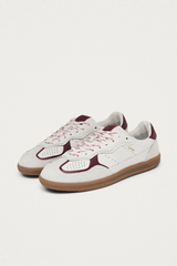 Rife Grain White Burgundy Leather Sneakers