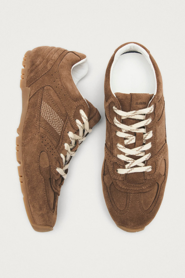 Suede Brown Leather Sneakers