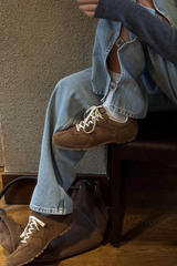Suede Brown Leather Sneakers