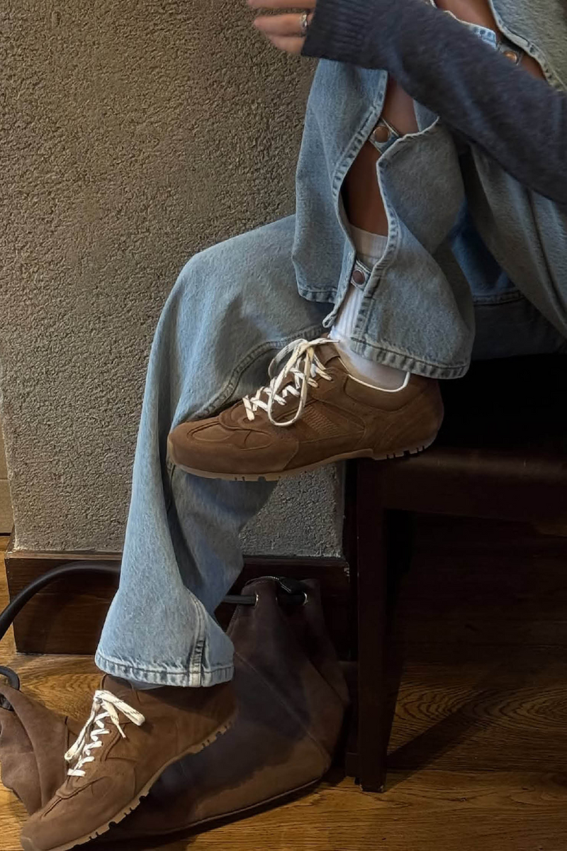 Suede Brown Leather Sneakers