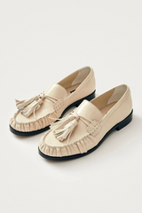 Marietta Onix Cream Leather Loafers