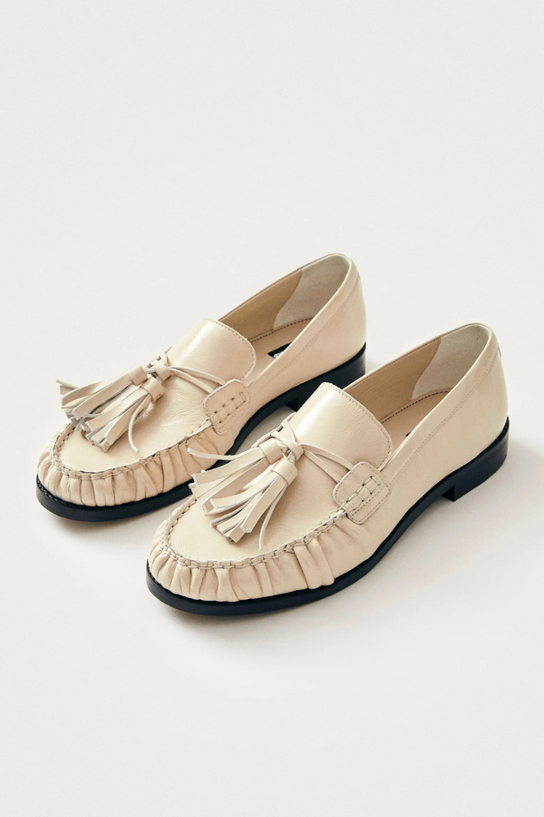 Marietta Onix Cream Leather Loafers