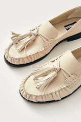 Marietta Onix Cream Leather Loafers