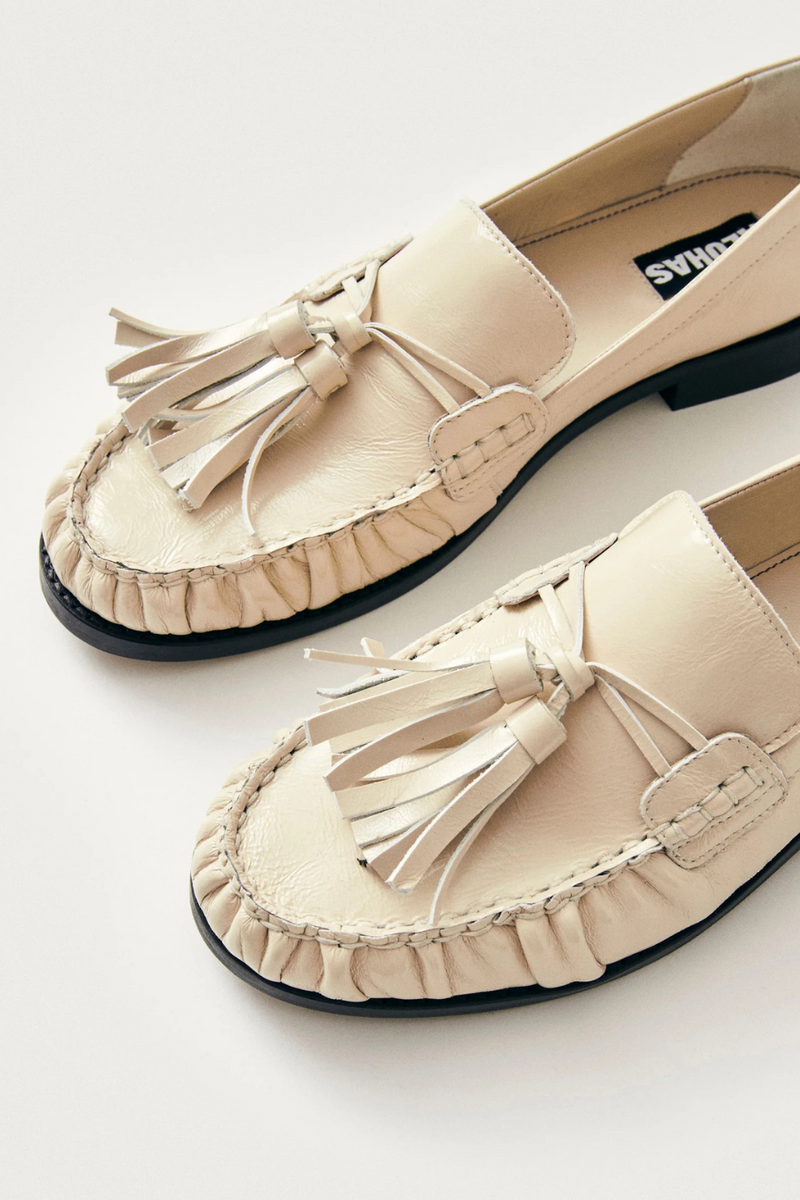 Marietta Onix Cream Leather Loafers
