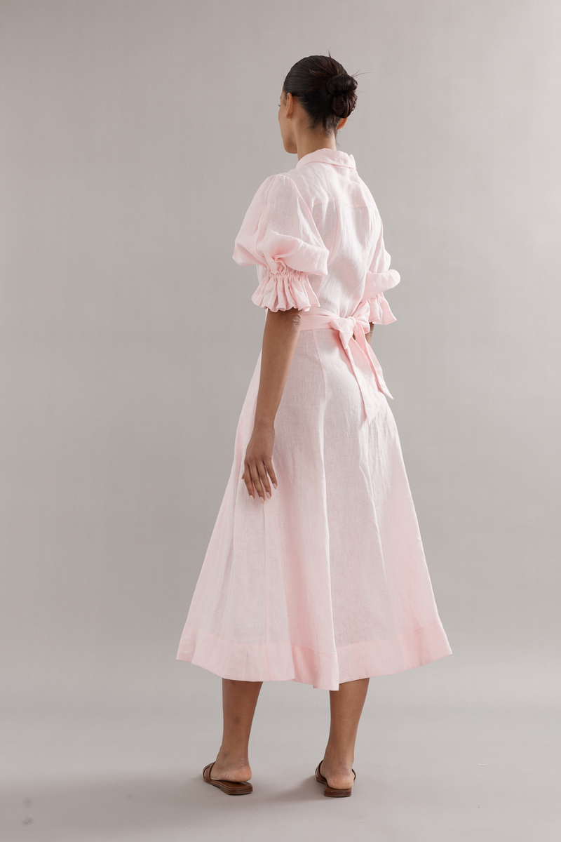 Bloom Dress Pink Linen