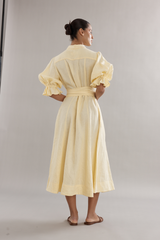 Bloom Dress Yellow Linen