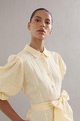 Bloom Dress Yellow Linen