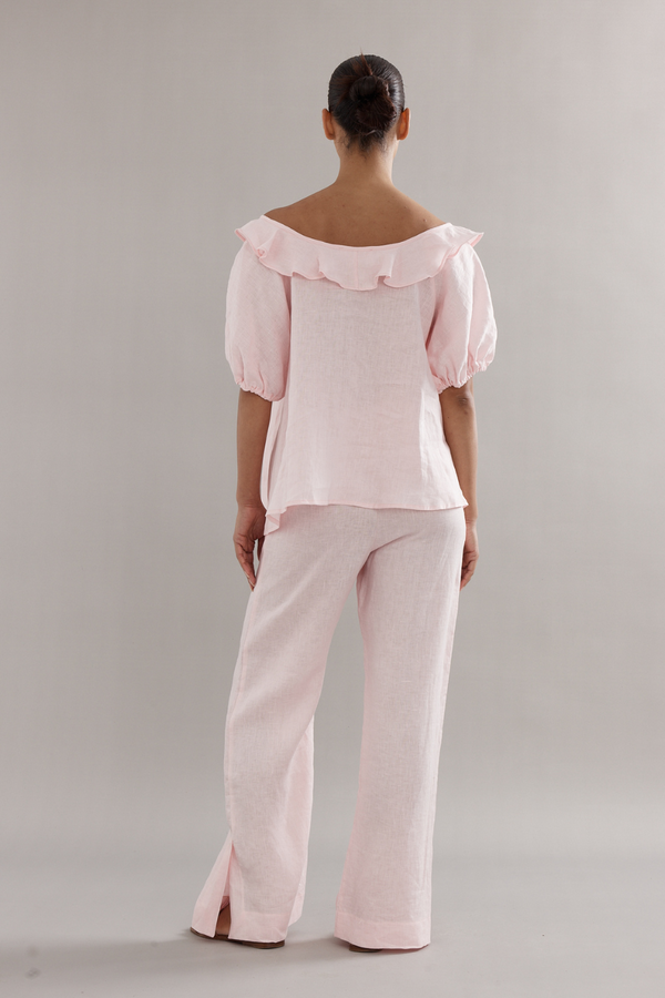 Little Darling Blouse Pink Linen