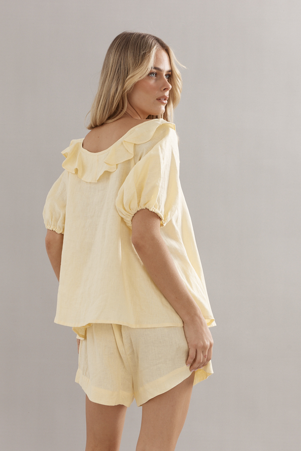 Little Darling Blouse Yellow Linen