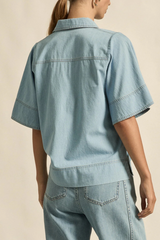 Insinuate Top Light Chambray