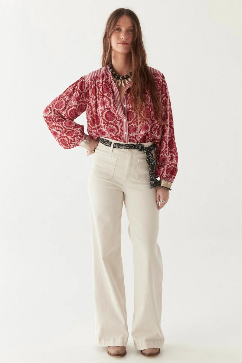 Leandra Blouse Flamingo Grooves