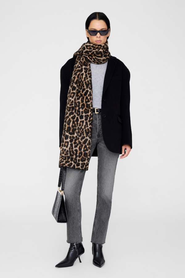 Hannah Scarf Black And Brown Leopard