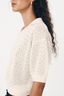 Loretta Pointelle Knit Top Bone