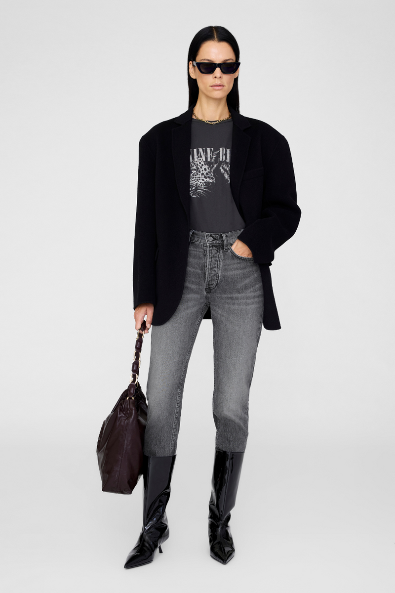 Cohen Tee Leopard Washed Black
