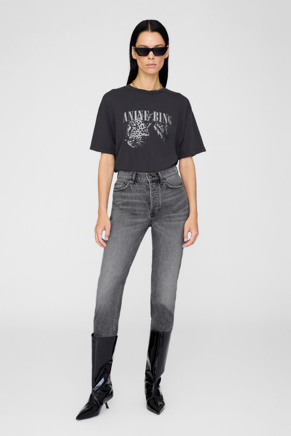 Cohen Tee Leopard Washed Black