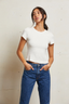 Gabby Rib Short Sleeve Sweater Sugar