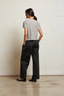 Harley Cotton Boxy Crew Tee Ivory/ Black Stripe